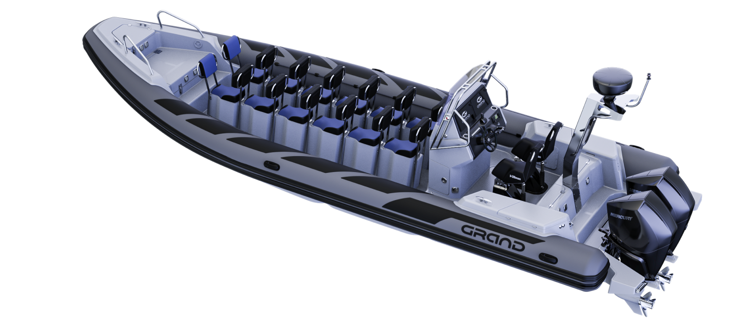 GRAND D950 Harbour Marine GRAND Drive Line D950 Drive RIB for sale at Harbour Marine in Pwllheli Marina near Abersoch. 9.5m RIB for sale.